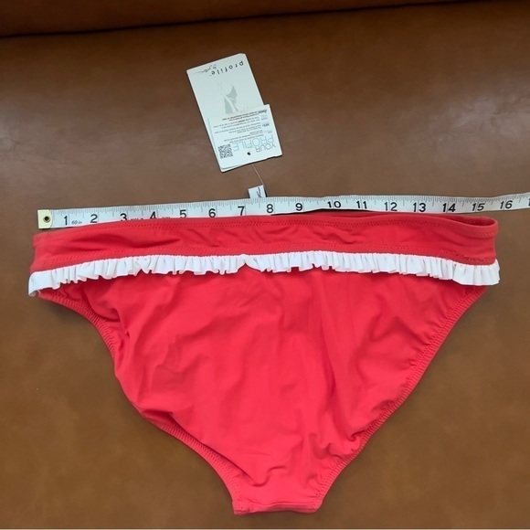 Profile by Gottex Women’s Red White Ruffled Bikini Bottom Size 10 NWT - Picture 5 of 7